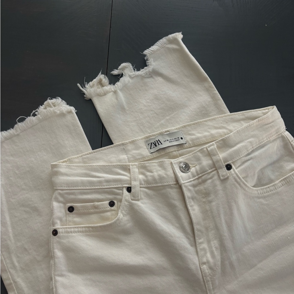 Zara Off-White Denim Pants